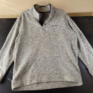 Eddie Bauer Sweater Pull Over 3 Button Quarter Snap XL